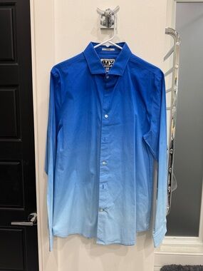 Express Men's Ombre Blue Button-Down Shirt